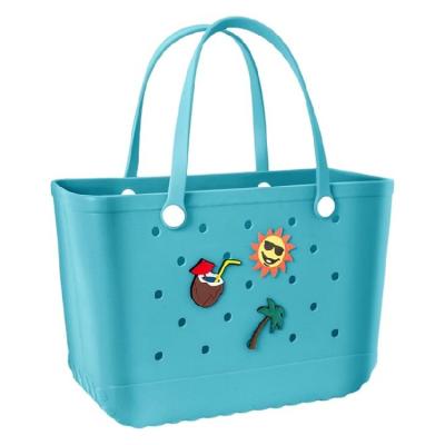 Wholesale Outdoor EVA Portable Travel Beach Tote Bag Waterproof Washable Sand Proof soft silicone Rubber EVA Beach Bag