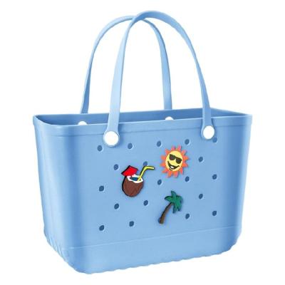 Hot Factory Wholesale Fashion Beach Waterproof Eva Silicone Summer Rubber Handbags Custom Logo Eva Beach Bag
