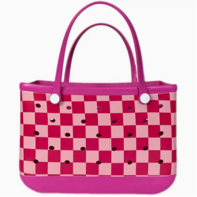 Customize Printing Women's Hollow Out Travel Handbags Designing Waterproof Rubber Tote Eva Silicone Beach Bag