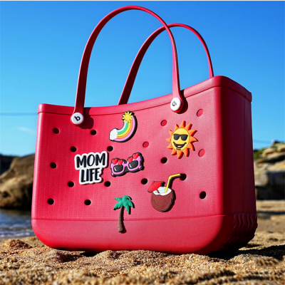  Women Beach Storage Handbag Rubber Eva Tote Shopping Bag Washable Silicone Beach Totehion Women Hand Tote Bag Beach Bag