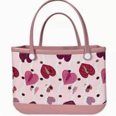 Hot Sale Wholesale Custom logo Waterproof Eva Tote Beach Bags Custom Summer Rubber Large Fashion Eva Silicone Beach Bag